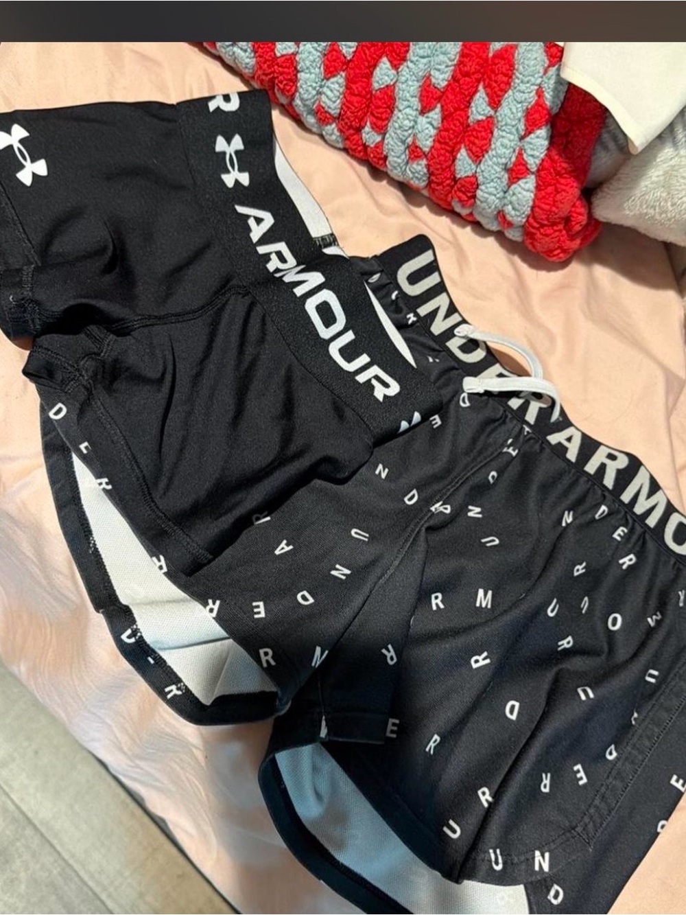 Under Armour Black Logo-Print Training Shorts
